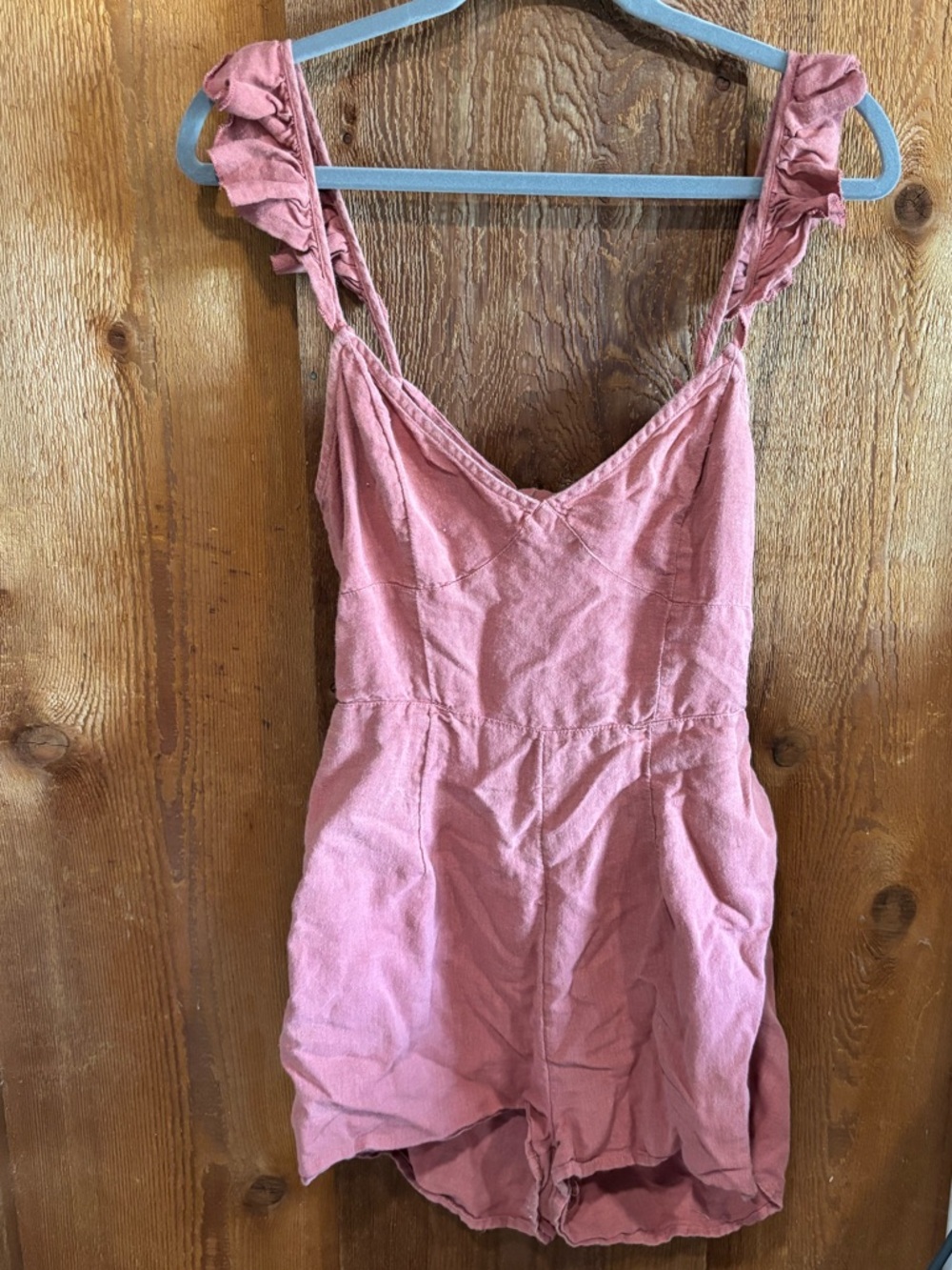Urban Outfitters Dusty Rose Linen-Blend Romper